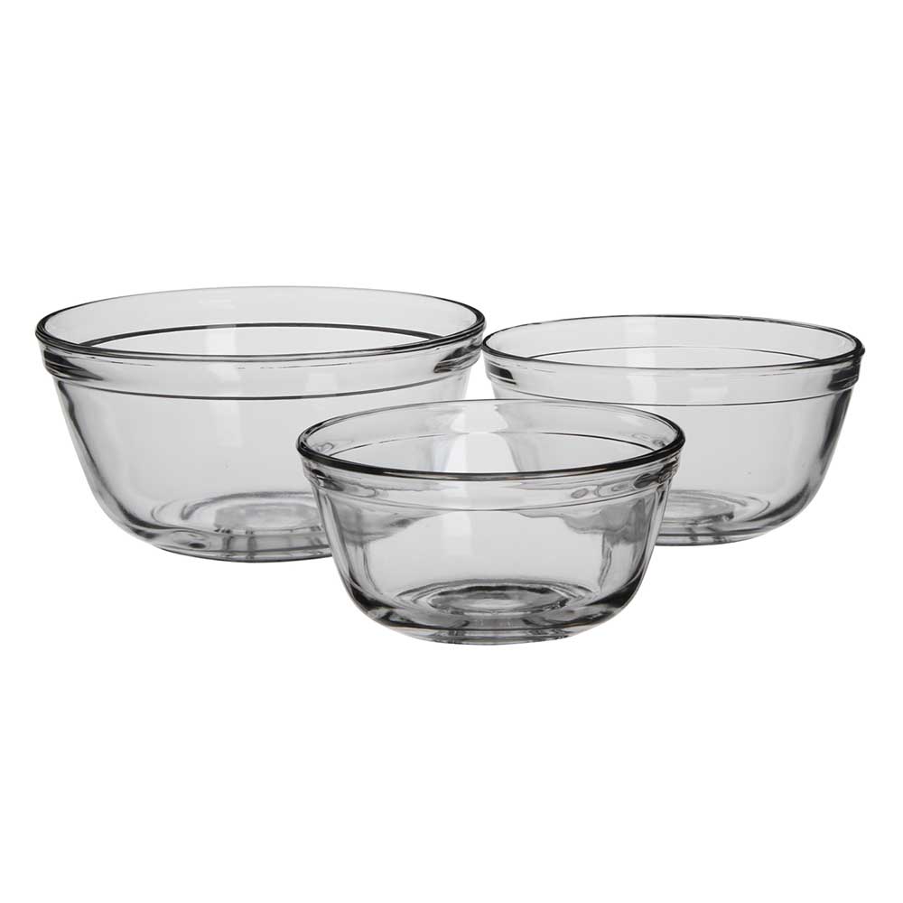 Anchor Hocking Heat Resistant 3pc Mixing Bowl Set