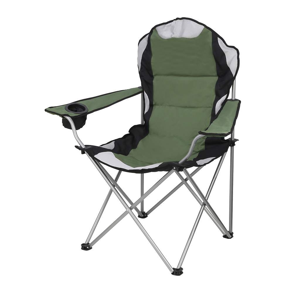 Outdoor Creations Deluxe Camping Chair Green Beige Colour