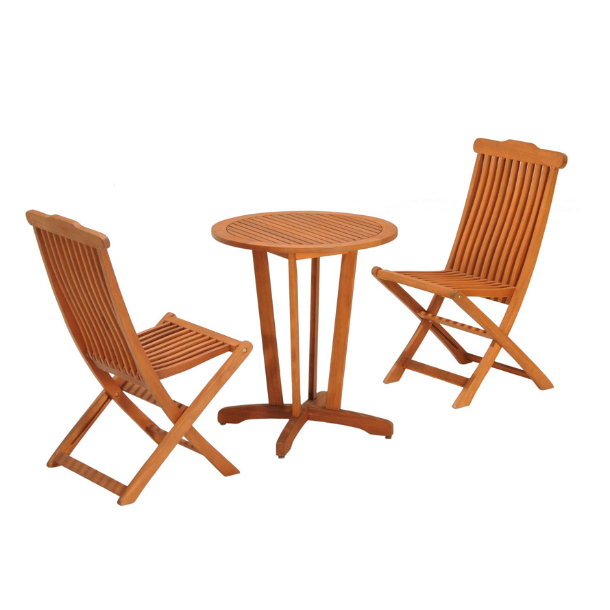 Coastal Classic Marine 3 Piece Wooden Bistro Setting