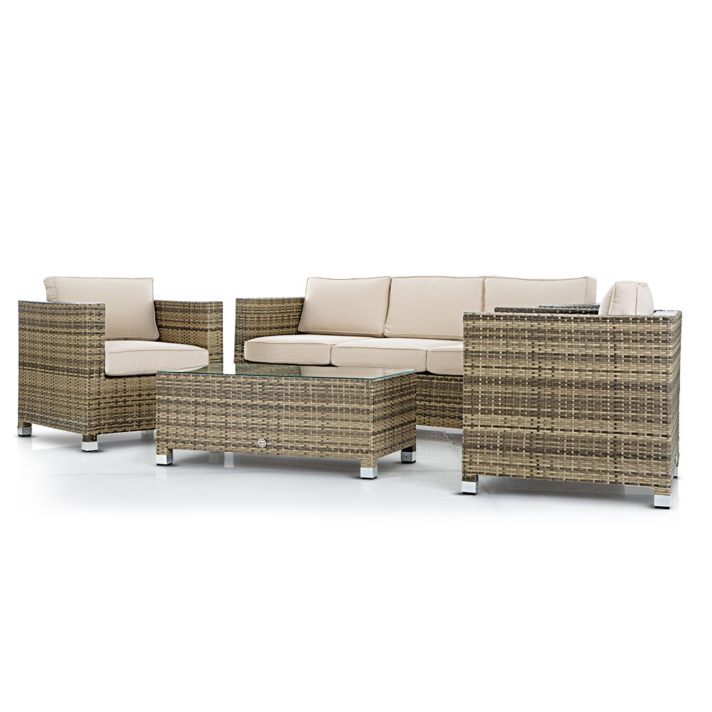 Amalfi Woven Hill 4 Piece Wicker Lounge Setting