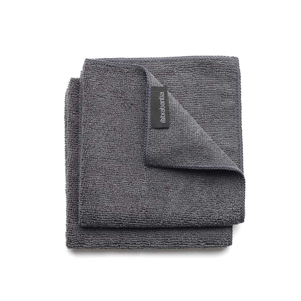 Brabantia Microfibre Dish Cloths 2pc Dark Grey