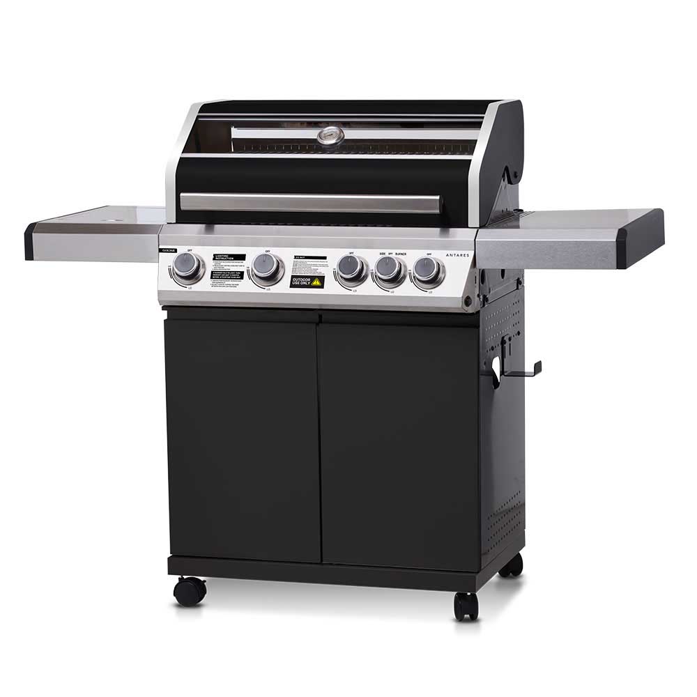 Goldair Antares 4 Burner BBQ With Side Burner Black GBQ275