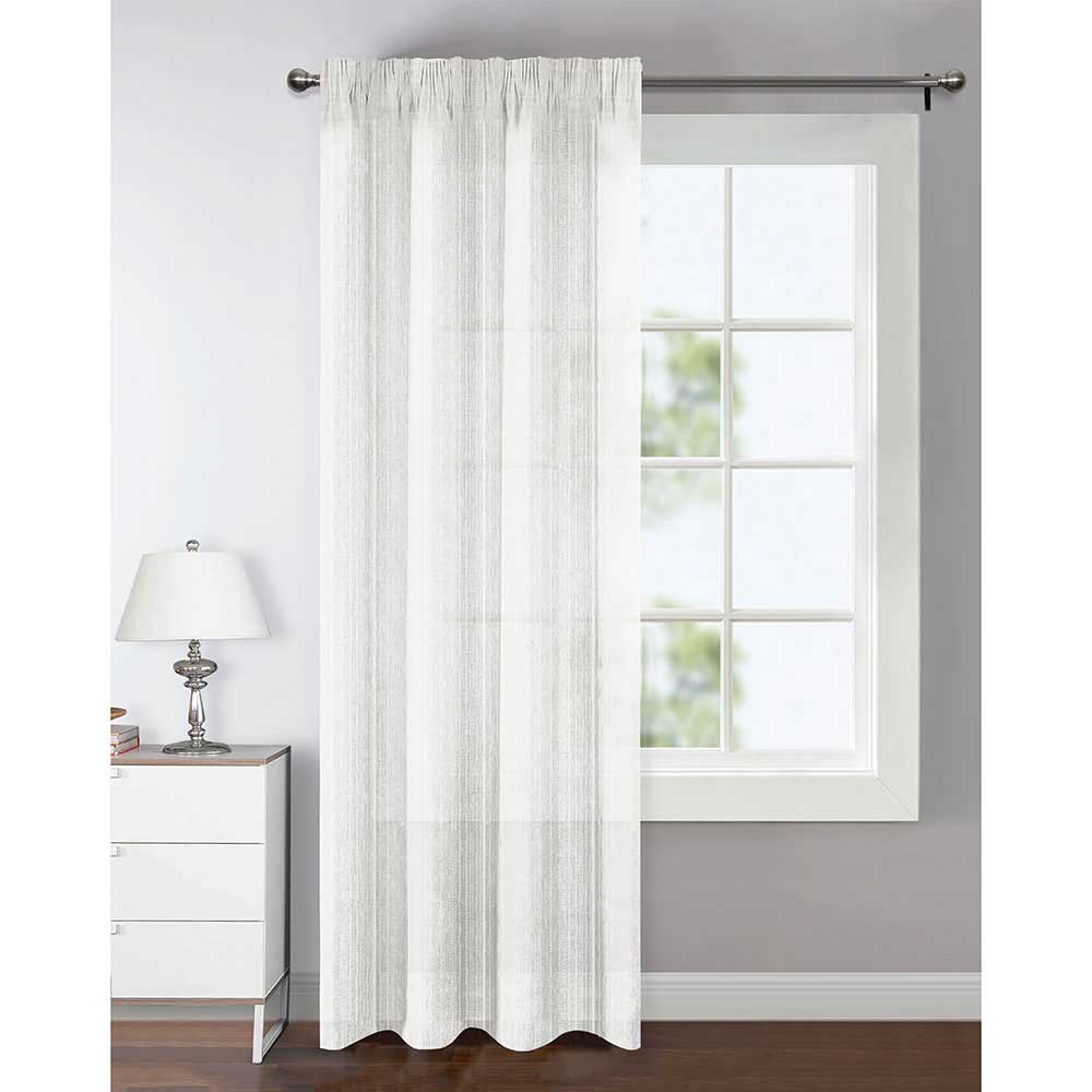 Urban Loft Cross Weave Pencil Pleat Curtain Each