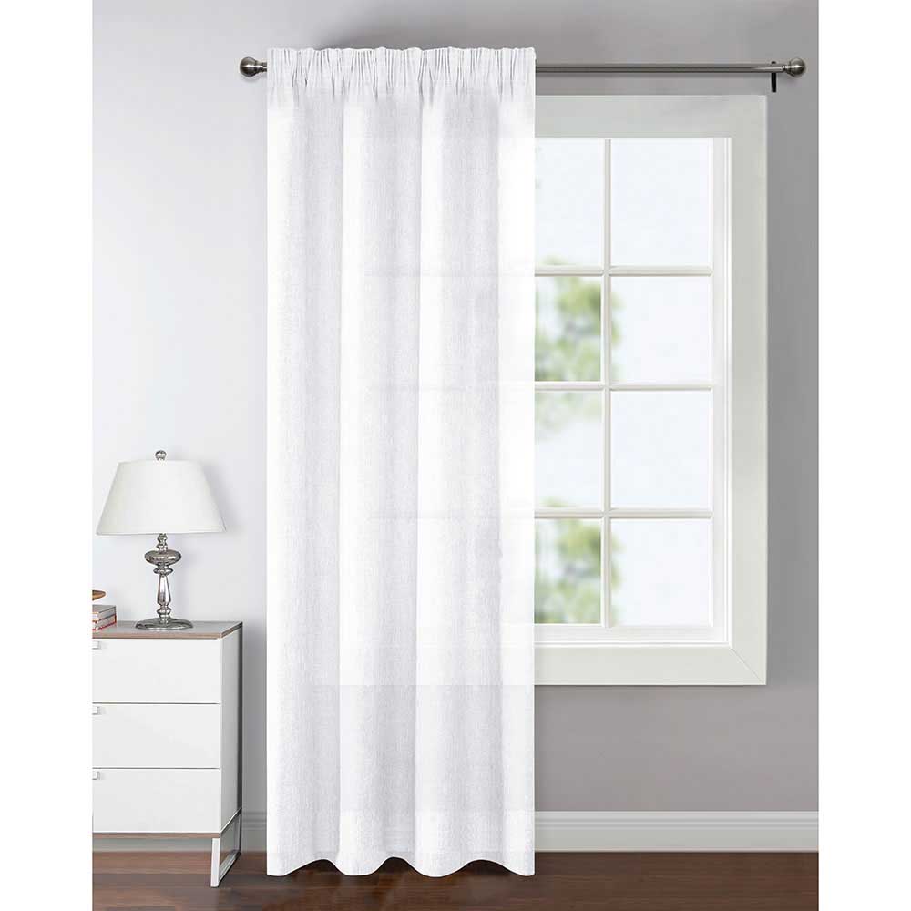 Urban Loft Linen Look Pencil Pleat Curtain Each