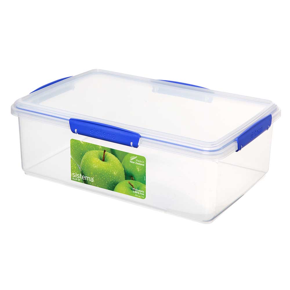 Sistema Klip IT Container Clear & Blue Rectangle 7 Litre