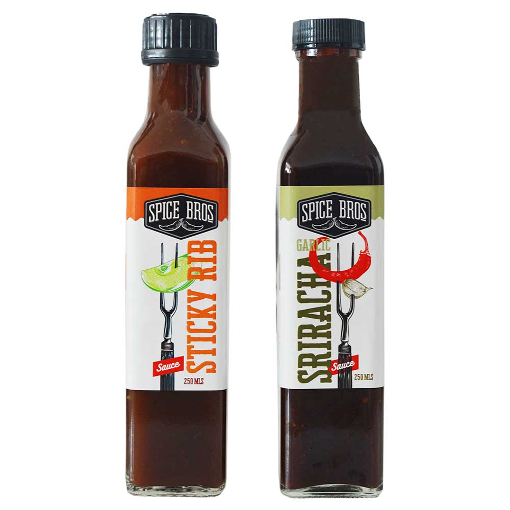 Spice Bros Sauce Sticky Rib & Sriracha BBQ Gift Pack 250ml