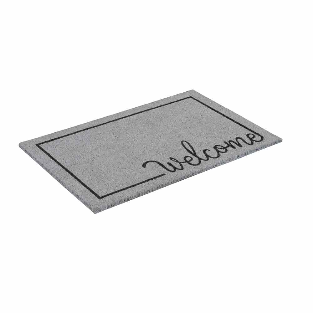 KleenTred Retro Eco Coir Welcome Grey Door Mat 90x60cm