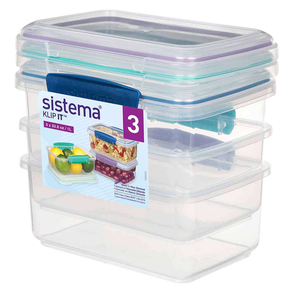 Sistema Klip IT Container Rectangular 1L 3 Pack