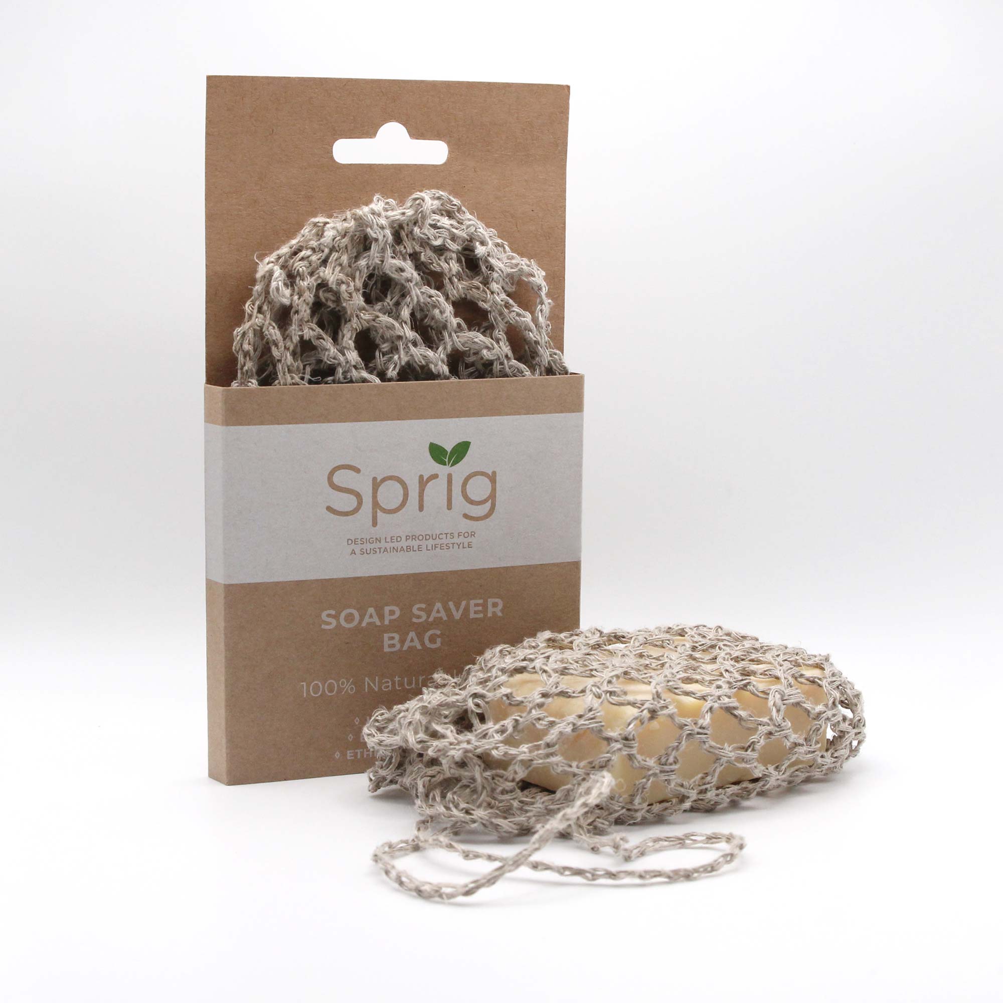 Sprig Hemp Soap Saver Bag 12x11cm