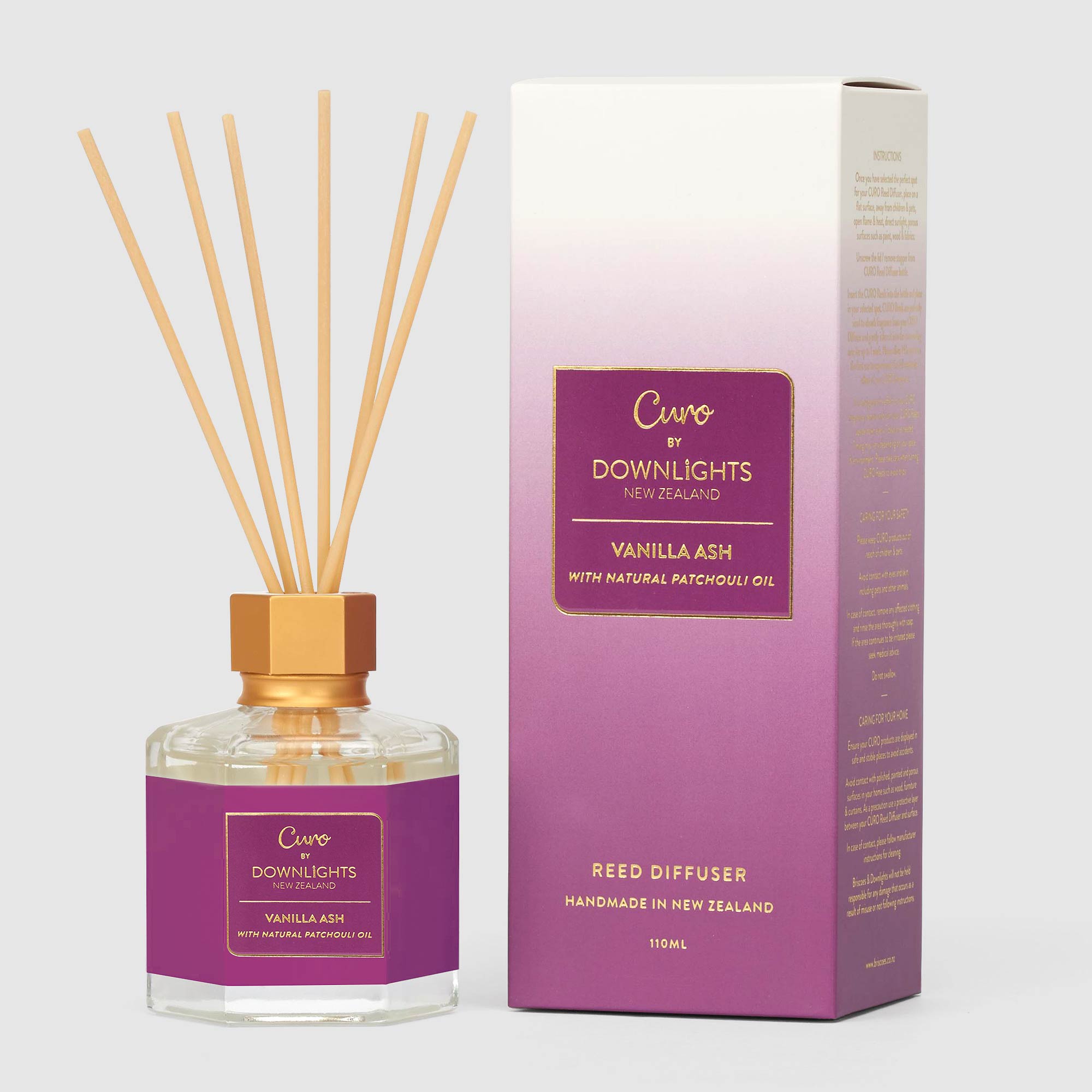 Downlights Curo Reed Diffuser Mauve Vanilla Ash