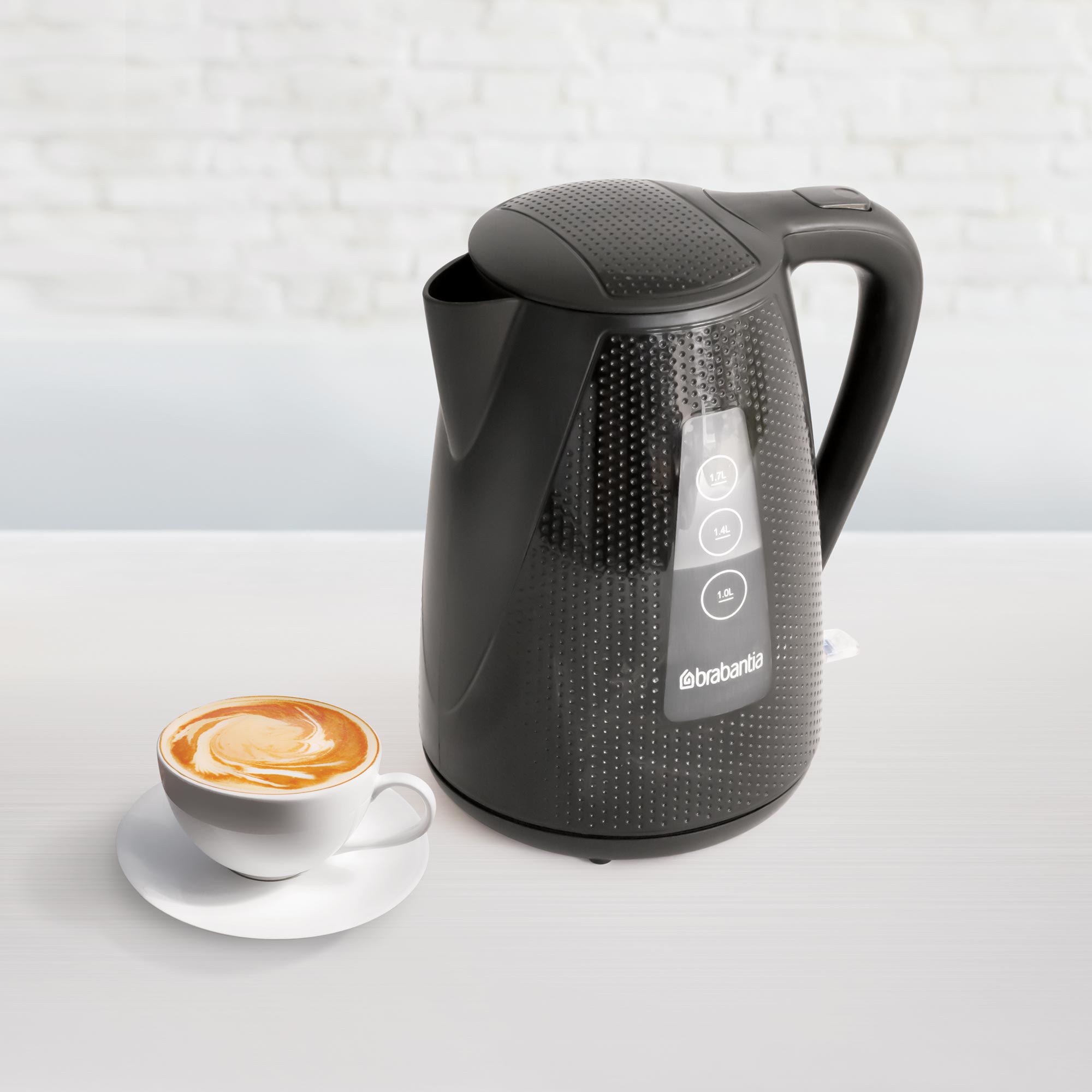 Brabantia Plastic Kettle 1.7 Litre Black BBEK1013