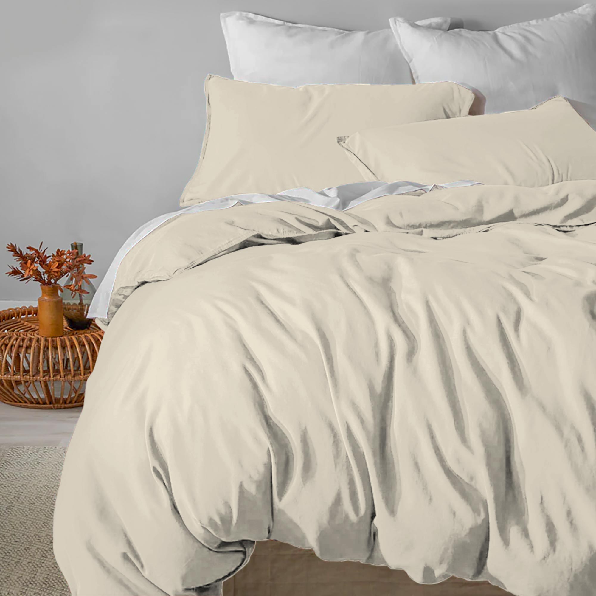 Hotel At Home Bamboo Linen Duvet Cover Set